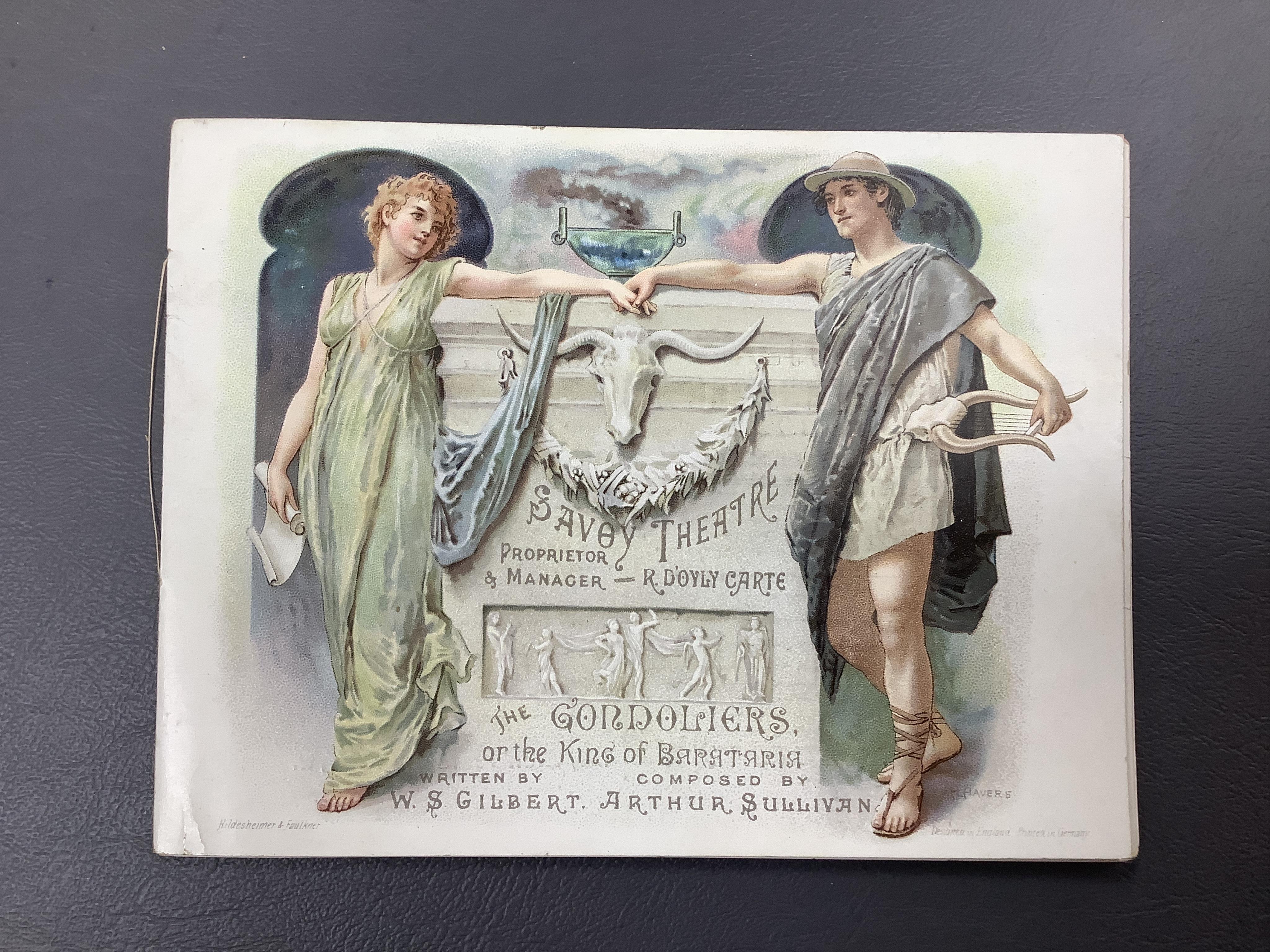 A collection of ephemera including Savoy Theatre, a photograph album and an album of watercolours and pencil studies, late 19th / early 20th century